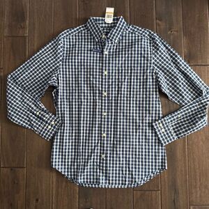 Nautica Men’s Checkered Blue Preppy Cotton Button Down Shirt S NWT
